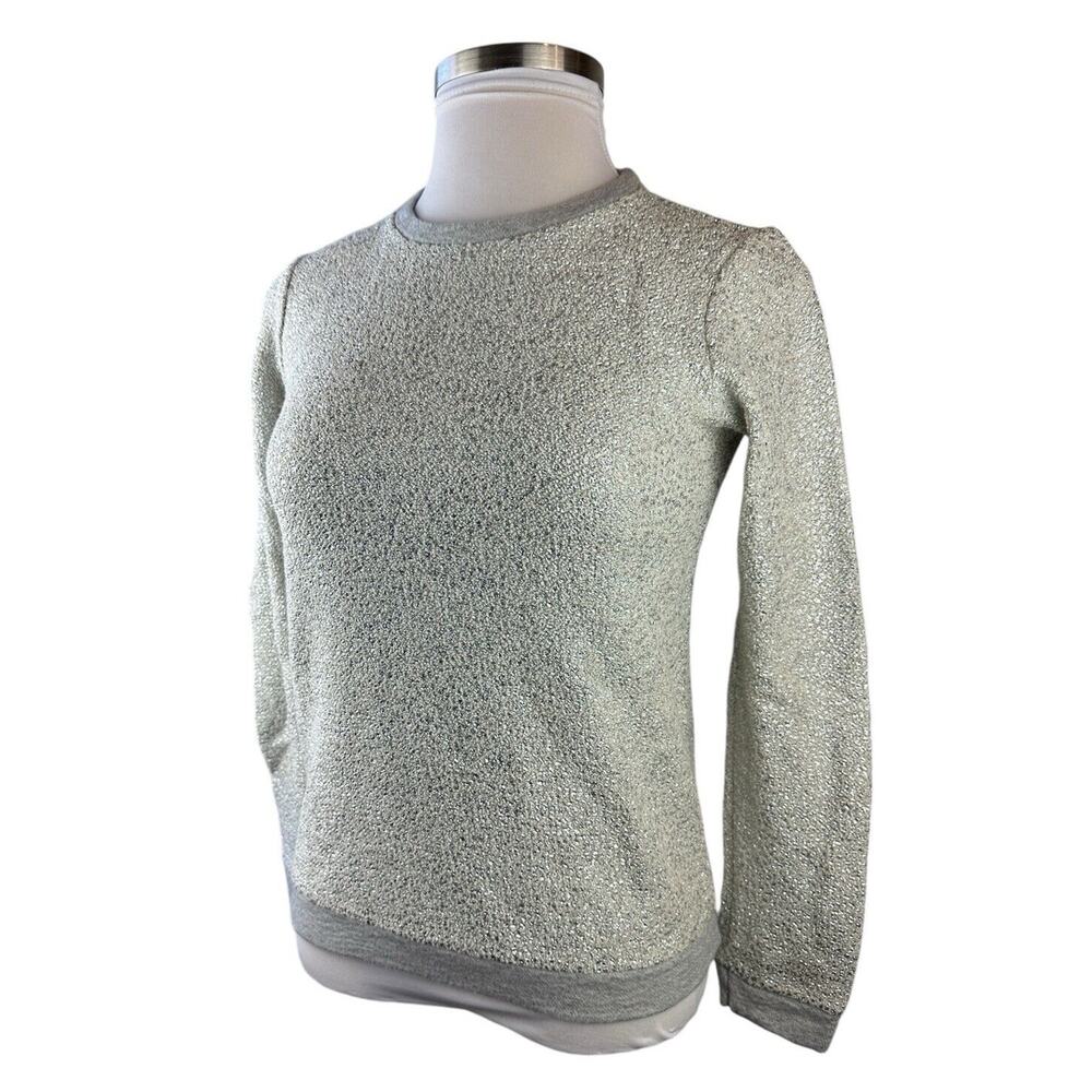 NWT Anthropologie x Dolan Left Coast Shine Sweater Silver Textured Pullover XS - Picture 16 of 16